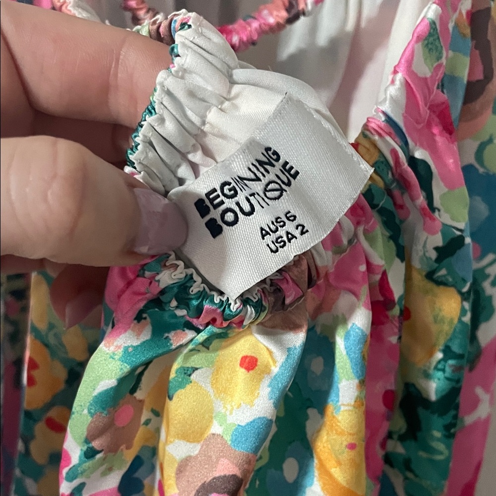 Beginning Boutique Colorful Floral Mini Dress - Picture 5 of 5